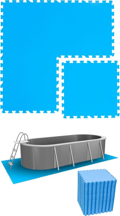 56 Grote Matten: 13qm Zwembadmat 1cm Dikke Zwembadonderlaag 50x50 Buitenmat Zwembad Ondervloer