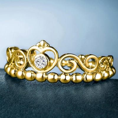 Huitan Eternity Kroonringen voor Vrouwen voor Verloving Bruiloft Hol Ontwerp Esthetische Voorstelringen Verfijnde Dames Sieraden Hot 10 beige