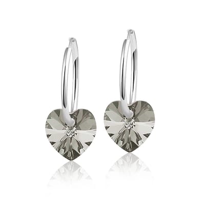 Montebello Oorbellen Claire HZ91 - Swarovski Hart - 925 Zilver Gerhod.- Ø10mm - 20mm