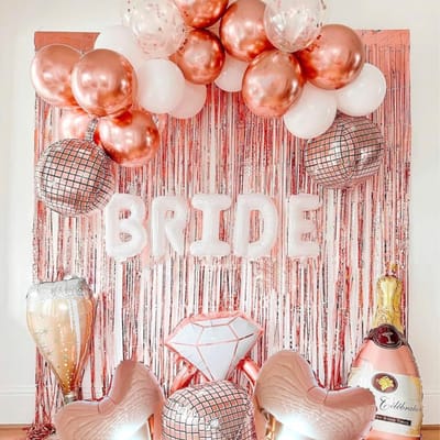 1st Party Bruidsdouche Ballon Zilver Folie Kwast Achtergrondgordijn Retro Disco Thema Decoratie