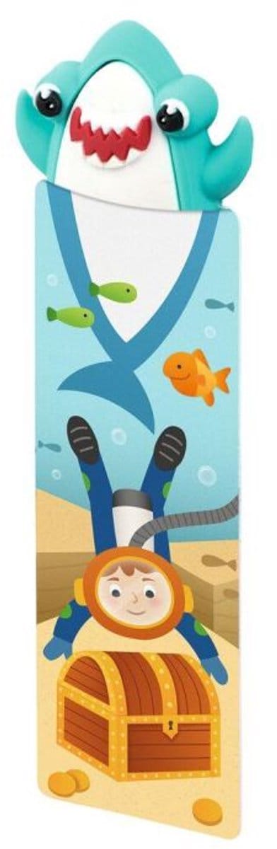 3D kinderboekenlegger - Blauwe Haai