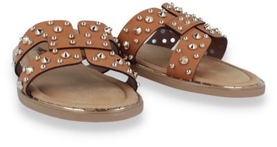 Mode-mania Dames Slipper | Bruin | Maat: 36