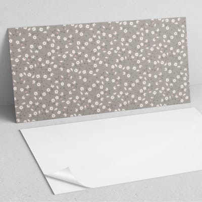 Coloray Wandpanelen Zelfklevend - Bloemenpatroon op de achtergrond PVC Wandpaneel - 100 cm x 50 cm - Grijs Wandbekleding Zelfklevend - 1 stuk - Bloemen en planten Wandpanelen Zelfklevend - Wandpaneel Keuken - Wandpanelen Badkamer