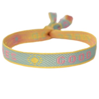 Geweven armband good vibes pastel