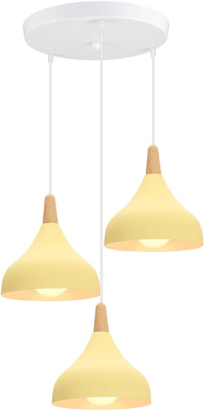 3 Hanglamp Moderne Slaapkamer Scandinavische Kroonluchter voor Woonkamer Keuken Restaurant Lichtgeel