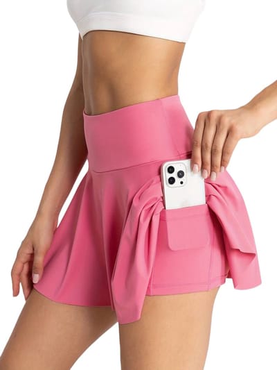 Vivva - Tennisrokje met Zak - Tennis Rok - Tennisrokjes - Sportrok - Sport Rok - Sportrokje - Roze - Maat S/M - SKORTIFY