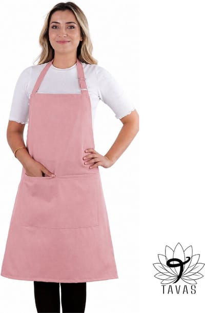 Simple Keukenschort - Oudroze - Professioneel Verstelbaar Keukenschort - Keukenschort Dames Keukenschort Heren - Hotelkwaliteit