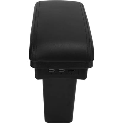 Middenconsole armsteun opbergvak met 3 USB-aansluitingen, dubbele laag, vervangingsonderdeel voor Peugeot 2008 black