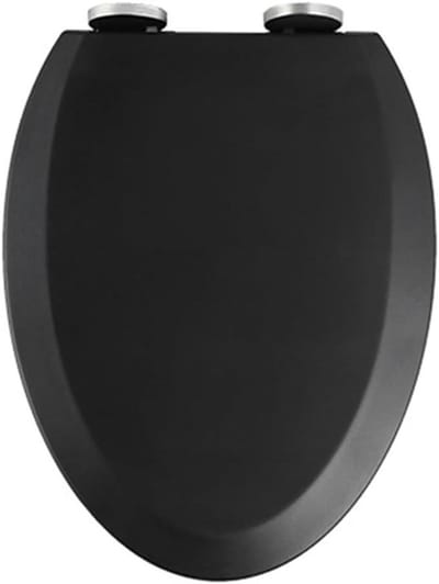 Toiletbril V-vorm - WC zitting - Badkamer vernieuwen - Softclose en snelsluiting - 36 x 45 cm - Zwart