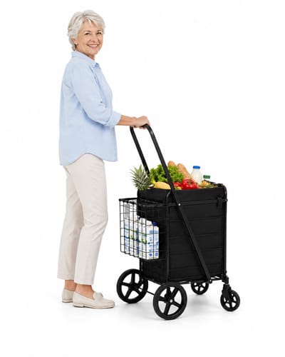 HomeGoodies - Winkelwagen - Boodschappenwagen - Karretje op wieltjes - Opvouwbaar en waterdicht - 50 kg draagvermogen