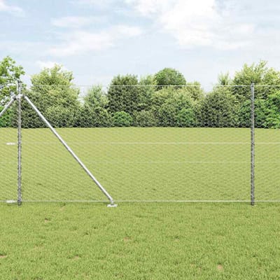 vidaXL - zeshoekig - gaasgek - met - palen - 100 - x - 1 - m - Gegalvaniseerd - staal - Mesh