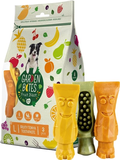 duvoplus Garden Bites - Fruity Tonya Toothpaste Hondensnacks - Hondensnoepjes - Vegetarisch & Glutenvrij - Large 3st