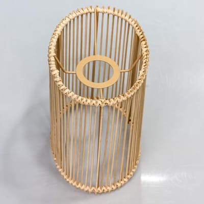 Vervangende Ovale Lampenkap E27-E14 voor Kroonluchters en Tafellampen - Cilindervormige Lichtkap in Natuurlijk Lichtbruin (L 18.5 x B 13.5 x H 20 cm) - Perfect voor Interieurverlichting en Sfeerverlichting