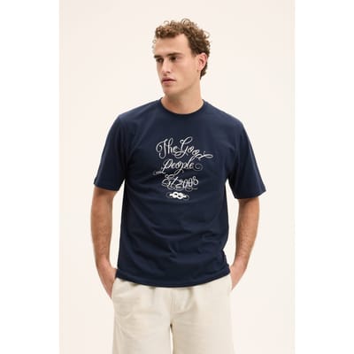 The Goodpeople Oscar Navy Größe: XXL | Bedruckte T-Shirts Outlet | Herren | Blau