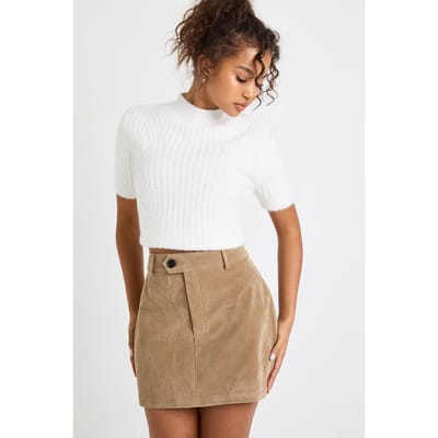 boohoo Dames Faux Suede Mini Skirt | Taupe | Maat: 8