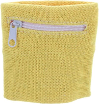 Jumada's - Zweetbandje - Polsbandje - Pols Zweetbandje - Rits - 8 x 8 CM - Geel