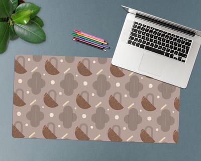 Coloray Bureau Onderlegger - Abstract patroon Bureau Onderlegger Groot - 90 cm x 45 cm - Bruin Bureau Onderlegger - Bureau Onderlegger XXL - Computer Mat - Bureau Pad - Bureau Mat