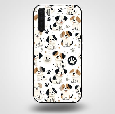 Smartphonica Telefoonhoesje voor OPPO A91 met honden opdruk - TPU backcover case honden design geschikt voor Oppo A91