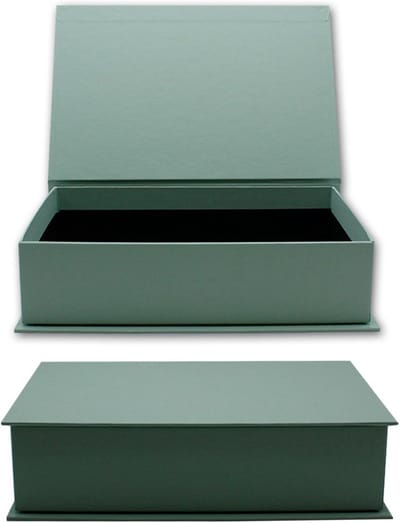 Set van 8 Luxe Cadeaudozen A5 met Klapdeksel - Eucalyptus & Zwart - Stevige Opbergboxen