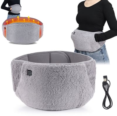 Verwarmingskussen - Menstruatie warmteband -Verwarmde heupgordel met USB - aansluiting - Elektrische buikwarmer - Verwarmingskussen met handtas - Drie temperatuurstanden - Elektrisch verwarmde heupgordel - Verlicht menstruatiepijn - Grijs