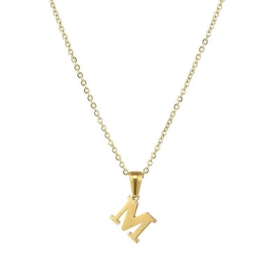 Aramat Jewels | Halskettingen | Stalen Letter Ketting goudkleur | M | |1,5mm | Staal | Volwassenen | Verkleurd niet