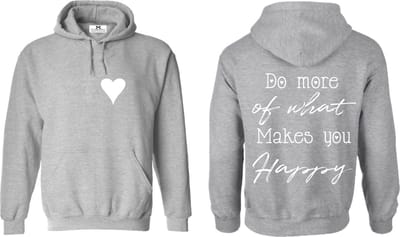 Hoodie Dames-Leuke trui met capuchon-Do more of what makes you happy-Lichtgrijs-Maat S