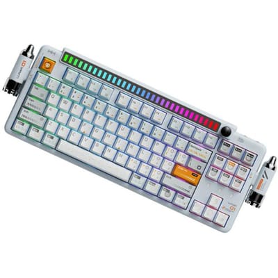 KEYSME Lunar 01 80% mechanisch toetsenbord met drie verbindingsmodi, QWERTY Amerikaanse indeling, toetsenbord met pakkingbevestiging en