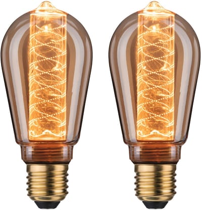 Inner Glow Edition Set LED-kolf E27 230V 2x230lm 2x4W 800K Goud spiraalpatroon