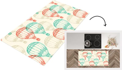 Keukenloper - Loper keuken - Vintage - Luchtballon - Kind - Design - 120x60 cm - Keukenloper vinyl