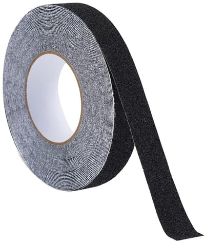 Dailygoods - DGN Anti-slip tape, 2,5 cm × 20 m, antislip tape, hoge tractie, antislipstrips met zelfklevend, traptreden tape, zelfklevend, antislipband voor ladders treden, zwart