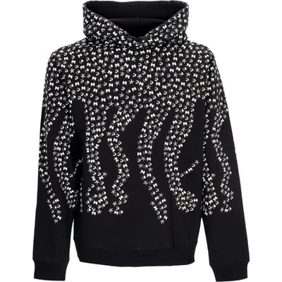 Heren hoodie met studs zwart