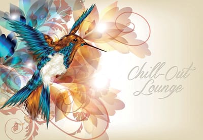 Fotobehang Hummingbird Flowers Abstract | XL - 208cm x 146cm | 130g/m2 Vlies