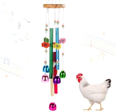 Kleurvolle Hangdecoratie met Bellen voor Kippen en Vogels - Interactief Speelgoed en Verrijking voor Kippenhok en Volière, Geschikt voor Papegaaien en Parkieten