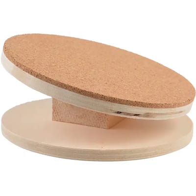 Ergonomische loopschijf voor knaagdieren kurk M - 25x25x7cm Houtkleurig