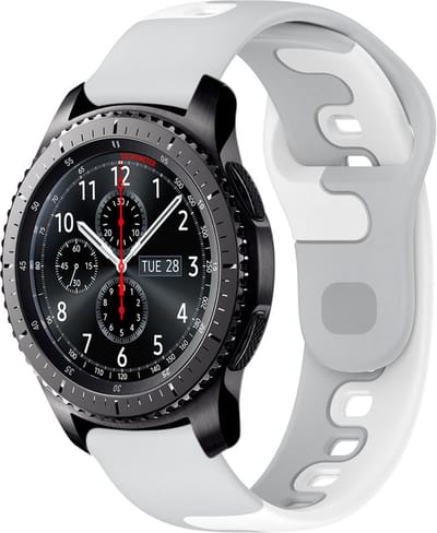 Siliconen bandje - geschikt voor Samsung Galaxy Watch 7 / Watch FE / Watch 6 (Classic) / Watch 5 (Pro) / Watch 4 (Classic) / Watch 3 41 mm / Active / Active 2 / Watch 42 mm - grijs-wit
