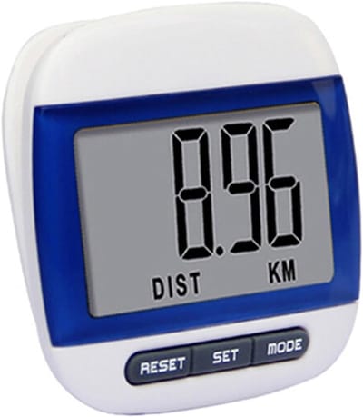 Digitale Stappenteller - Calorieënteller Afstandsmeter - Fitness Dagelijkse Beweging - Waterdicht Groot Scherm - 50x50x23 mm - Blauw