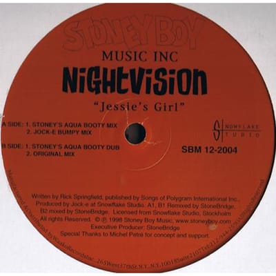 12-inch Plaat NIGHTVISION - Jessie's Girl SBM122004 Stoney Boy Musi 1998 US Dance & Electronica Gebruikt