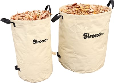 Sirocco Blad- en Tuinafvalzakken (Set van 2) - 120 Liter Capaciteit per Zak - Stevige en Waterdichte PE Zak met Handgrepen voor Eenvoudig Transport - Ideaal voor Tuinonderhoud en Afvalverwerking