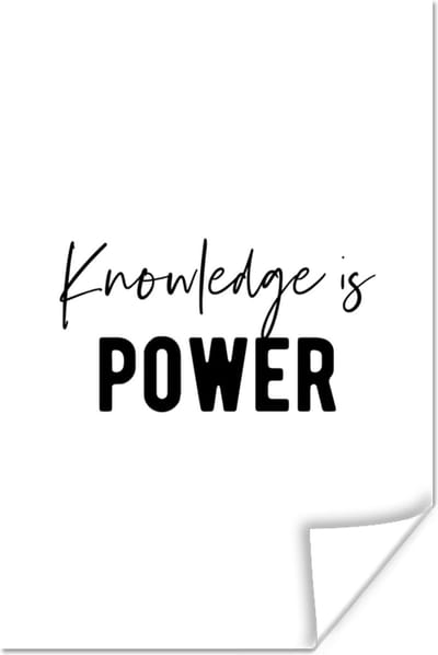 Poster Quote - Power - Studeren - 120x180 cm XXL