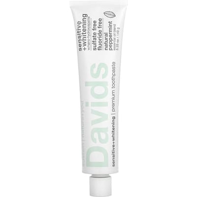 Davids Hydroxi Sensitive+Whitening Tandpasta – Whitening & Antiplaque – Fluoridvrij – Natural Pepermunt – 149 g