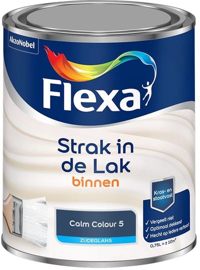 Flexa - Strak In De Lak Binnenlak Zijdeglans - Calm Colour 5 - Mengverf - 750 Ml