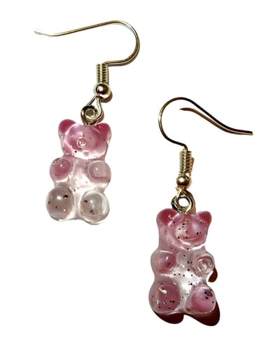 Shanna's Super Deal Gummie Beertje Oorhangers paars roze