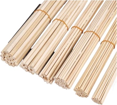 Houten Stokken - Bamboe Rond - Hobby Knutselen - Natuurlijke Kleur - 30 Cm - Houtkleur