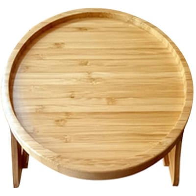 Clip-on Dienblad Sofatafel Draagbaar Bank Arm Dienblad Tafel Natuurlijk Bamboe Bank Armleuning Clip-on Dienblad voor beige