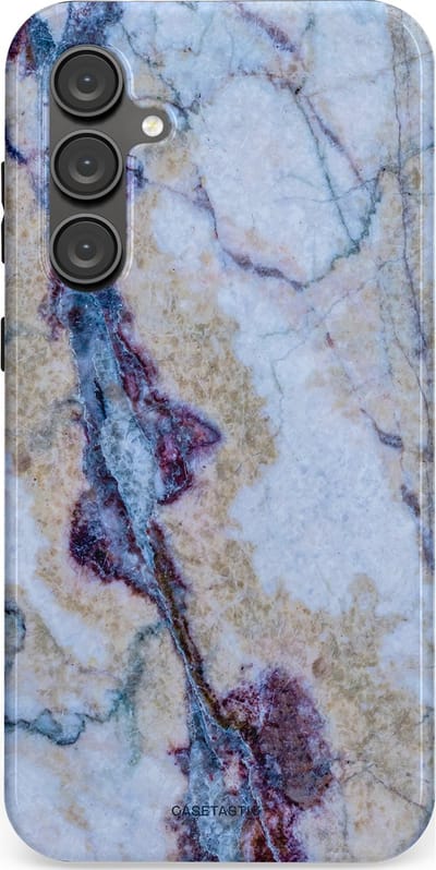 Casetastic hoesje geschikt voor Samsung Galaxy S23 FE - Dubbellaagse bescherming - Diepzee Marmer - Fashion Case - Blauw Zand