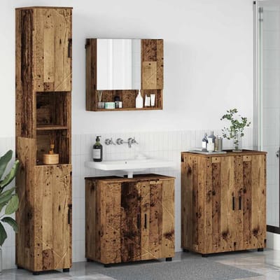 vidaXL - Badkamermeubel - Set - 4 - st - Oud - Hout - 61 - x - 35 - x - 64 - cm