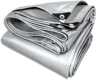 Waterdicht Afdekzeil - Beschermhoes Zeil - Buiten Beschermen - UV- en Weerbestendig - 200 x 400 cm - Zilver