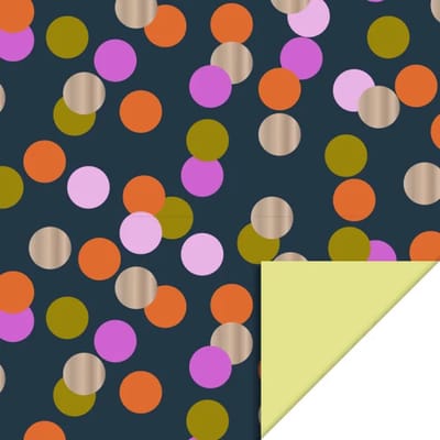Het Inpakhuis - Inpakpapier - Cadeaupapier - Kadopapier - Big Confetti / Glossy Beige - HOP - 70cm x 3m - Rol inpakpapier - Feest - Verjaardag