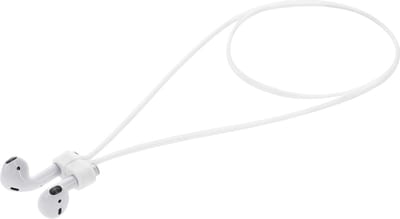 kwmobile magnetische band geschikt voor Apple Airpods 1 / 2 / 3 / 4 / Pro 1 / Airpods Pro 2 - Siliconen strap voor draadloze oordopjes - 80 cm lang - In wit