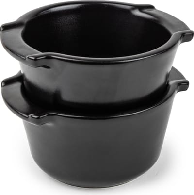 Peugeot Appolia Set Van 2 Ovenschalen - 0,20 L - Satijnzwart - Keramiek
